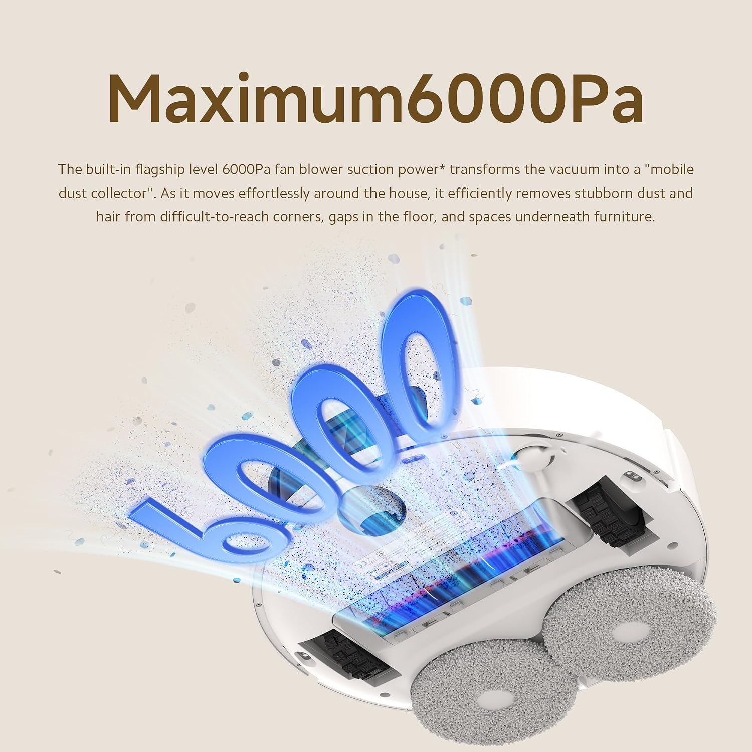 X20+ Robot Vacuum Cleaner with Mop Function and Lifting Mop, 6000 Pa