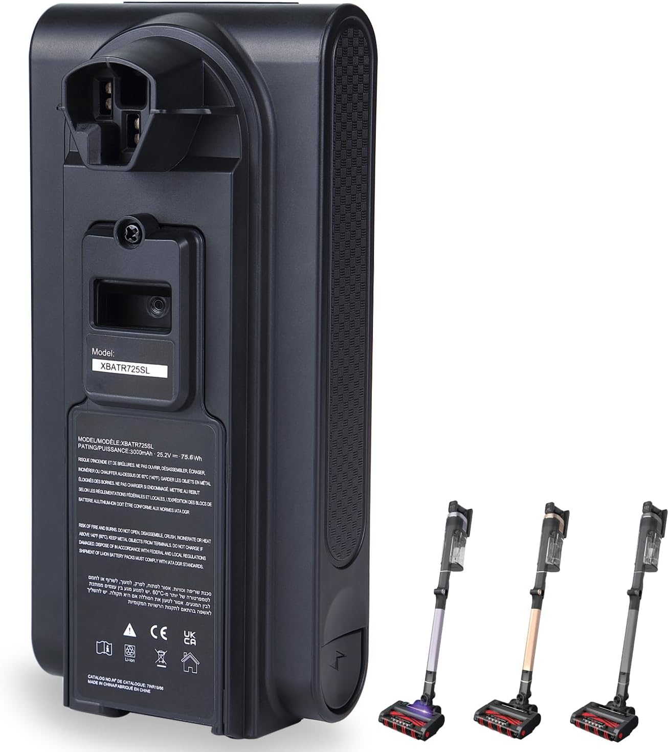 3000mAh Battery Replacement for Shark XBATR725SL Compatible with IZ840H,IZ862H,UZ865H, 1Z862HC,UZ865HCCO Shark Cordless Vacuum Cleaners（NOT FITS for Shark IZ540H, IZ562H, UZ565H,LZ500 Series Models)