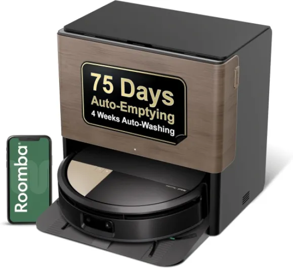 Roomba Max 705 Combo Robot Vacuum & Mop + AutoWash Dock – Extending Self-Cleaning Roller Mop, Retractable Mop Cover, Dual Brushes, Self-Empties, Heat-Washes & Dries, Avoids Obstacles, LiDAR