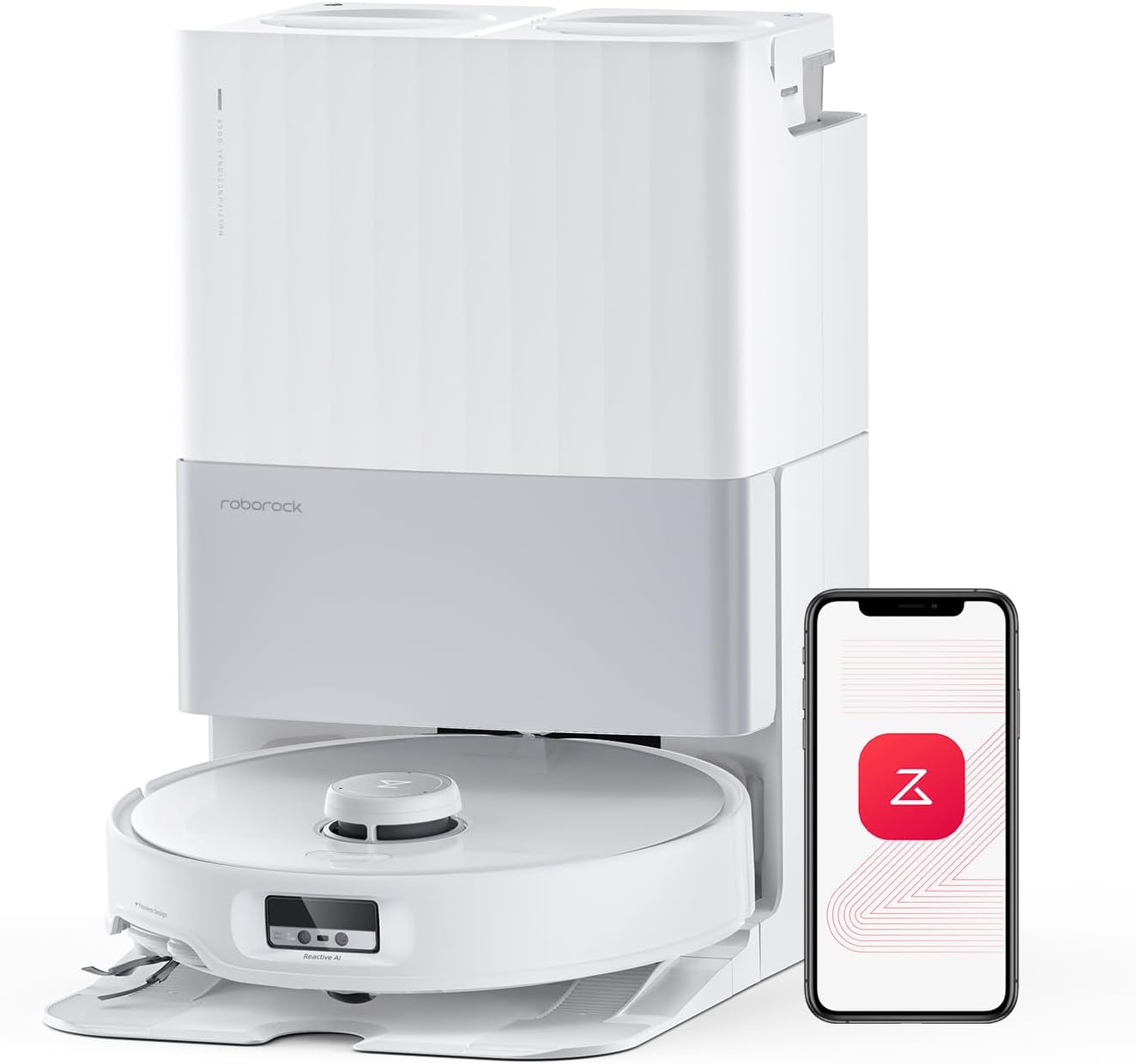 Qrevo Edge Robot Vacuum and Mop, 18,500Pa Suction, Zero-Tangling, AdaptiLift Chassis, Al Obstacle Recognition, Hot Water Mop Washing & Dock Self Cleaning, Corner to Edge Deep Cleaning