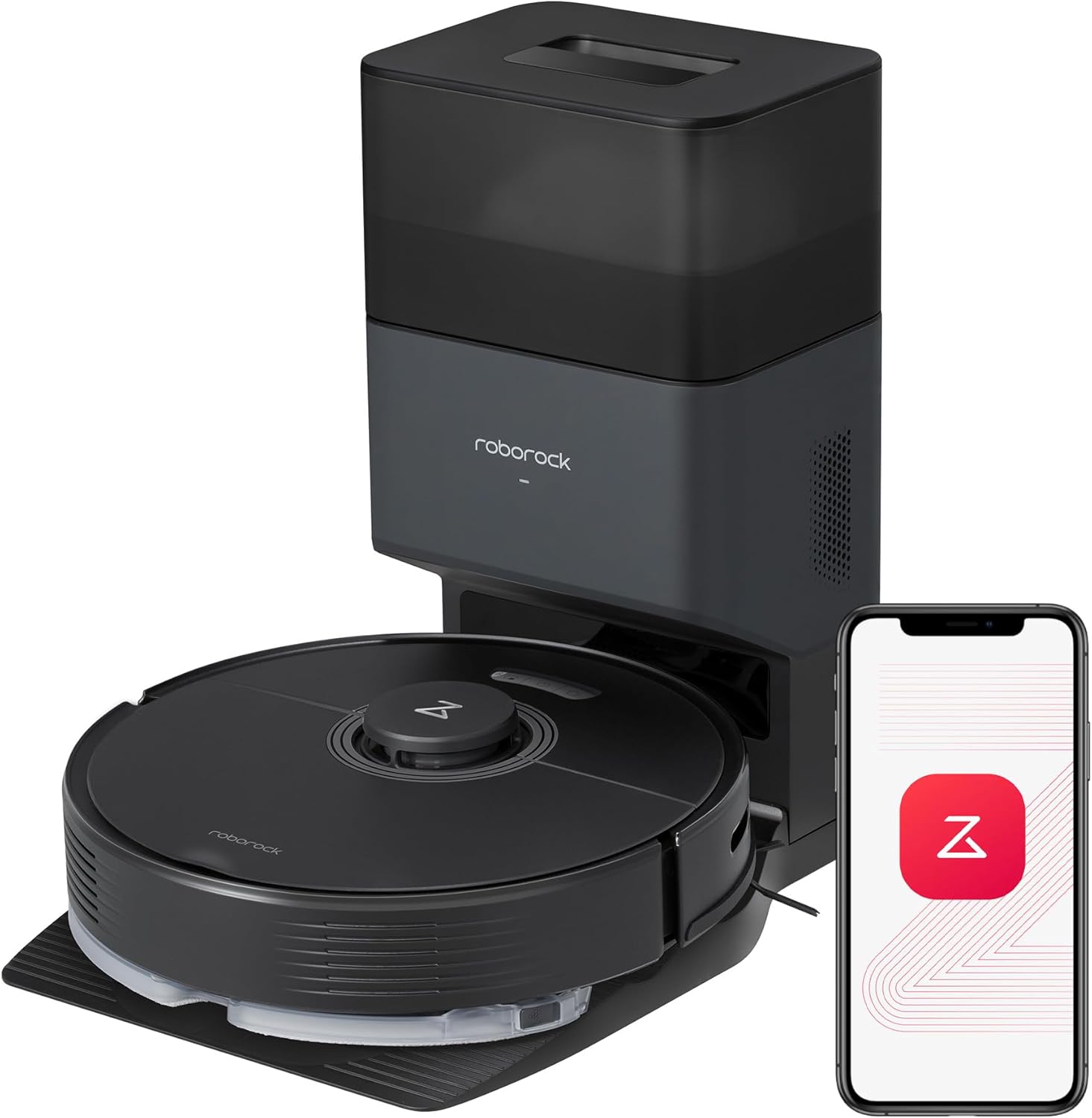 Q7 Max+ Robot Vacuum and Mop with Auto-Empty Dock Pure, Hands-Free Cleaning for up to 7 Weeks, APP-Controlled Mopping, 4200Pa Suction, No-Mop&No-Go Zones, 180mins Runtime, Works with Alexa Q7Max+ Black