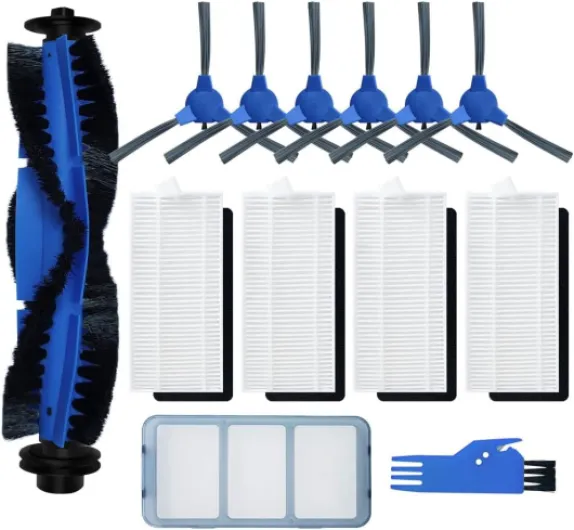 Replacement Parts for eufy robovac 11S, 12, 15T, 15C, 25C, 30, 30C, 35C Slim Carpet Robotic Vacuum Cleaner Hepa Filter Pre-filter Roller Brush Spin Side Brushes Attachment (with Pre-Filter)