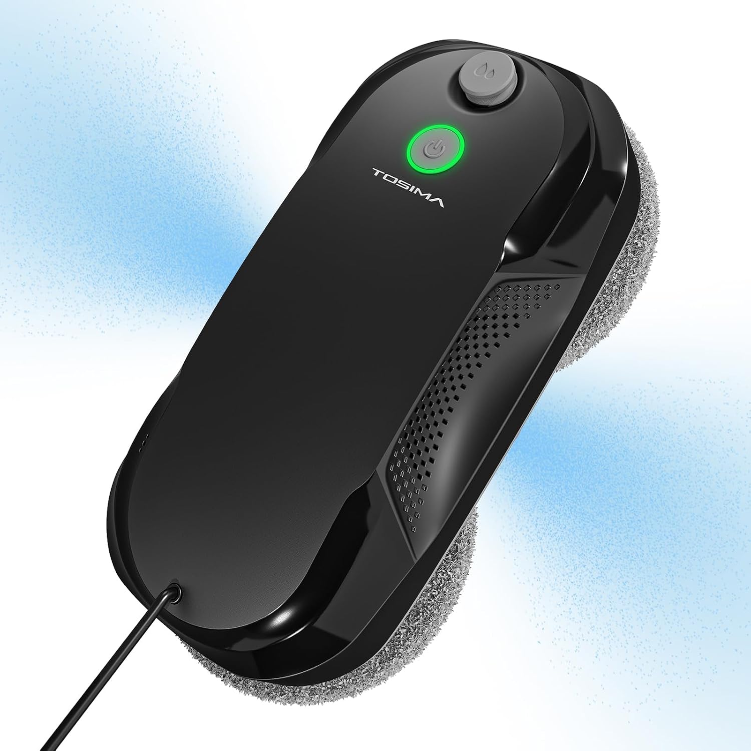 W5 Window Cleaning Robot, Dual Direction Auto-Spray Smart Window Cleaner with Triple Safety System, Smart Navigation, Remote Control, for All Smooth Surfaces, with 8 Rags, Black