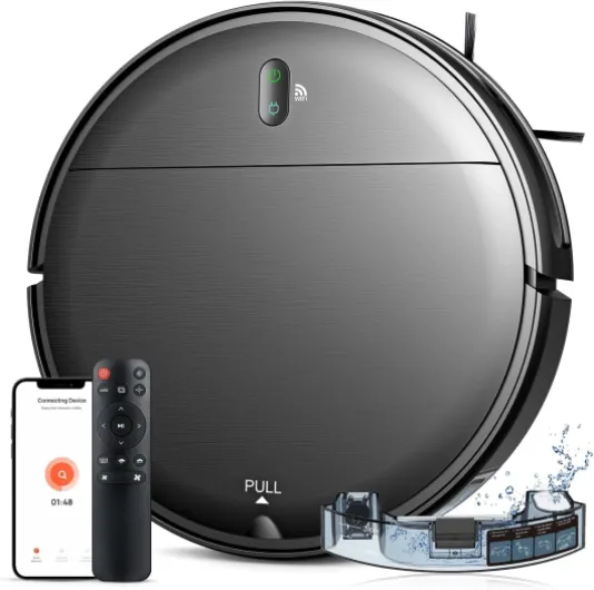Robot Vacuum and Mop Combo, 2 in 1 Robotic Vacuum Cleaner with Schedule, App/Alexa/Voice Control, Slim 2.87", Self-Charging, 2300 Pa Suction & Long Runtime, Ideal for Hard Floor, Pet Hair, Carpet BR152