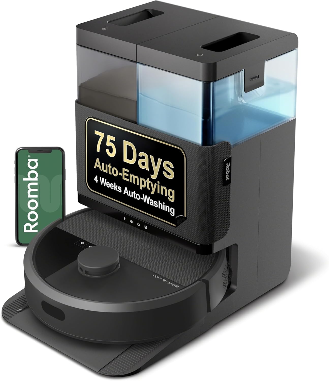 Roomba Plus 405 (G185) Combo Robot Vacuum & Mop with AutoWash Dock - Spinning Mop Pads, Self-Empties, Pad Washing & Drying, Self-Cleaning, Pad-Lift, LiDAR Navigation