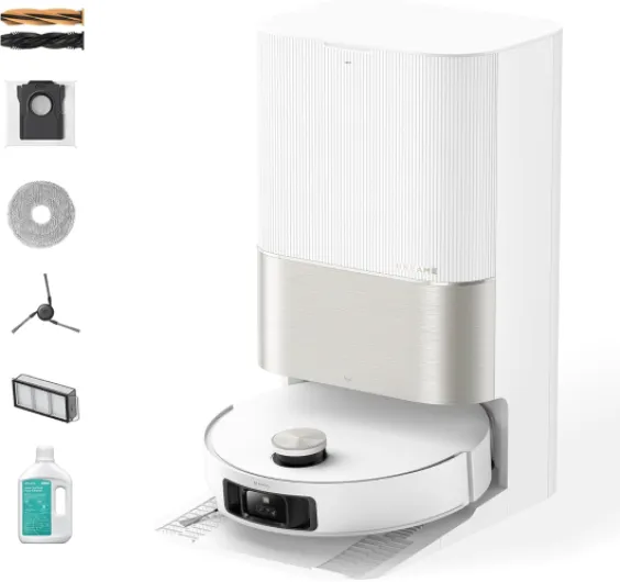 X50 Ultra Complete Robot Vacuum and Mop with Auto-Empty and Mop Self-Cleaning, 20,000Pa Suction, Obstacle Avoidance and 360° Navigation, Corner to Edge Deep Cleaning, Detangling Brush (White)