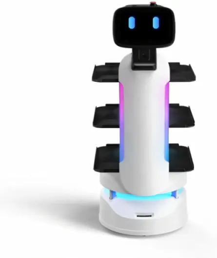 Commercial Food Delivery Robot, Smart Autonomous Self-Charging Service Robot with Multi-Function & Elevator Control for Restaurants, Coffee Shops, Hospitals
