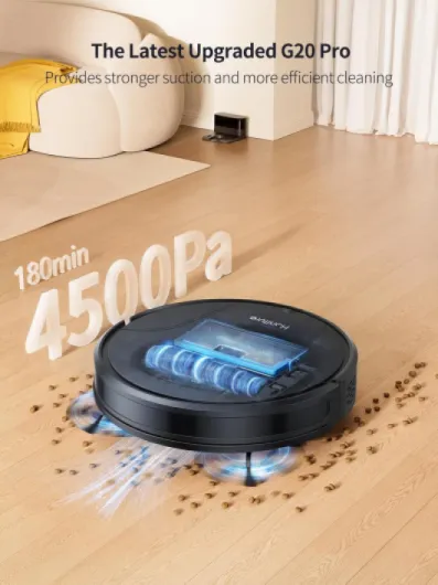 Robot Vacuum Cleaner with Mop, 4500Pa Ultra Strong Suction, G20 PRO Robotic Vacuums with Auto Carpet Boost, Alexa/WiFi/APP, Super Thin Robot Hoover, Ideal for Pet Hair Hard Floor