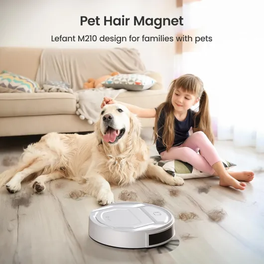 M210 Robot Vacuum Cleaner, 2200Pa Strong Suction, 7.8cm Thin 28cm DIA, Automatic Self-Charging Small Robotic Vacuum, Wi-Fi/App/Alexa Control, Ideal for Pet Hair Hard Floor and Carpet M210 White