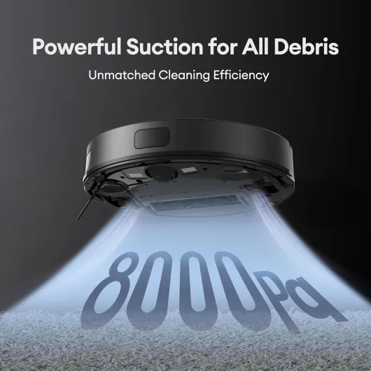 Robot Vacuum Cleaner with Mop 8000Pa/200Mins, Precision LiDAR Navigation, 3 in 1 Sweep & Mop Robot,5 Maps, No-go Zone, App Control for All Floor, Carpet & Pet Hair