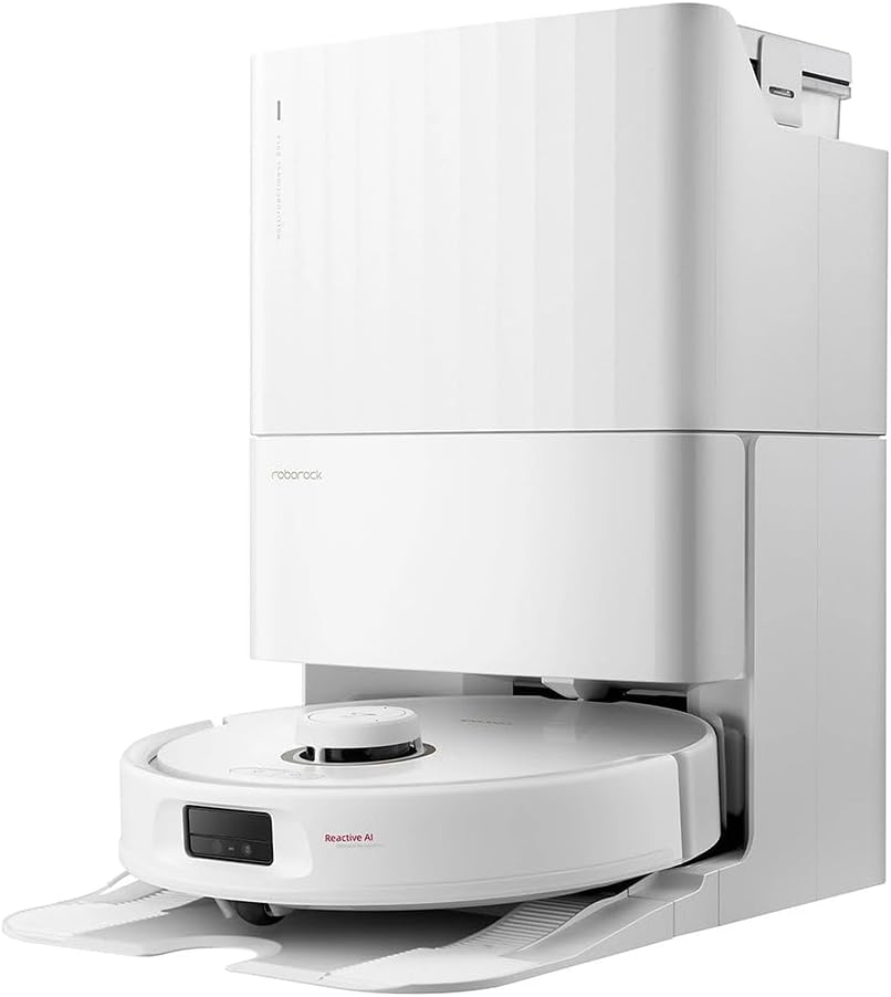 Q Revo MaxV Robot Vacuum, 7000Pa Suction, Auto Tank Refilling, Auto Dust Emptying, Double Spinning Mop, Reactive Tech Obstacle Avoidance, White