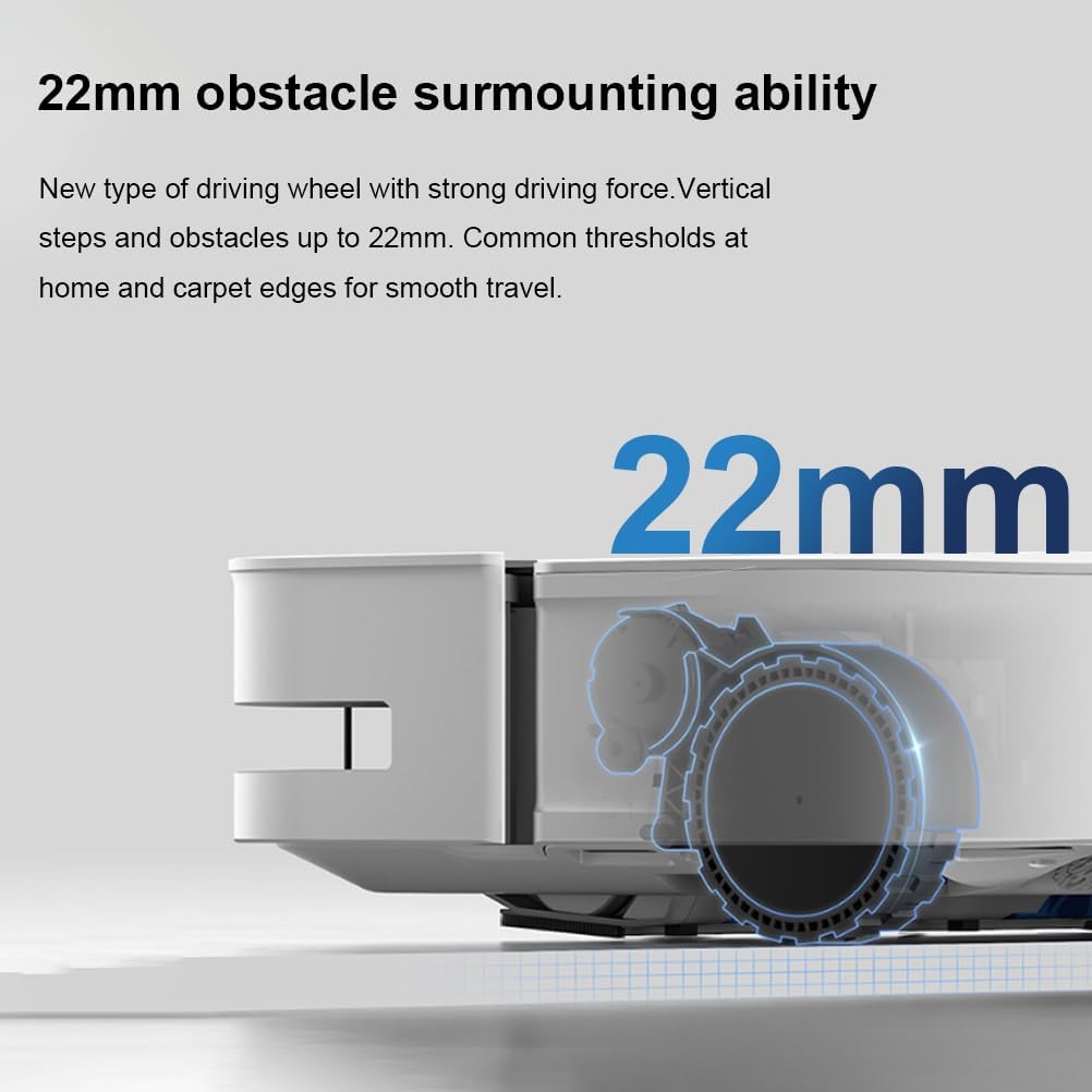 XoTiq Robot Vacuum with 12800 Pa Strong Suction, Dual Mops with 22 mm Auto-Lift and Carpet Detection, Al Obstacle Avoidance, Intelligent voice control, Self-Drying, Self-Emptying, Self-Refilling