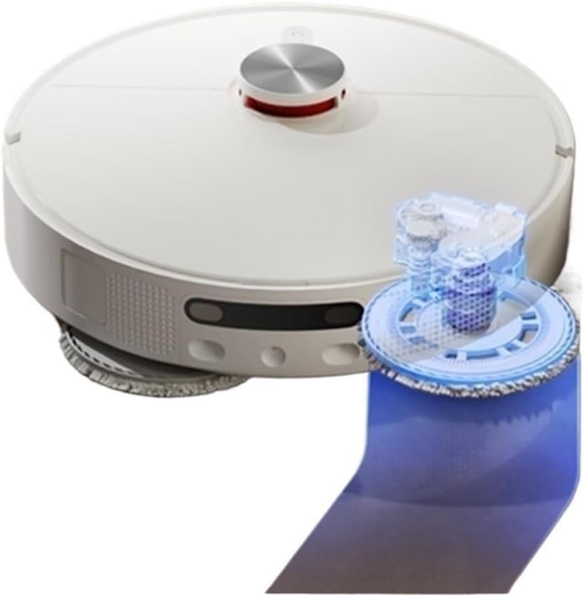 Robot Vacuum Cleaner with Mop and Self-Cleaning Station, Dual Turbo 2 x 7300Pa Suction, Cuts Hair, Hot Water Wash & Dry, Auto Charge, 2 Hour Operating Time(M40 12000PA)