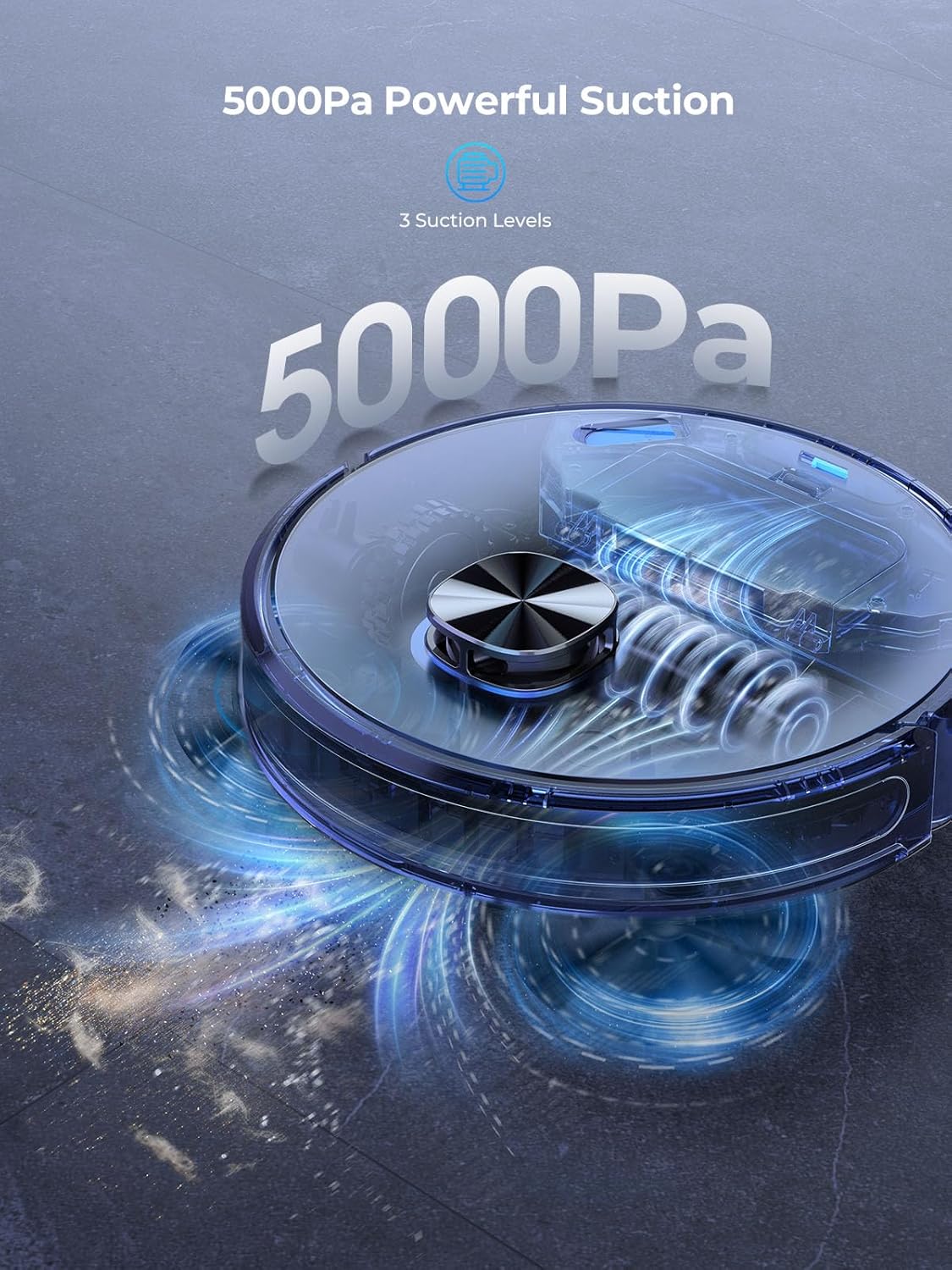 Robot Vacuum Cleaner with Mop L6 Nex, 5000Pa Robot Vacuum with Lidar Navigation, 3.5L Self-Emptying Robotic Vacuums, Up to 180-Min Runtime, Ideal for Pet Hair, Carpets & Hard Floors Black