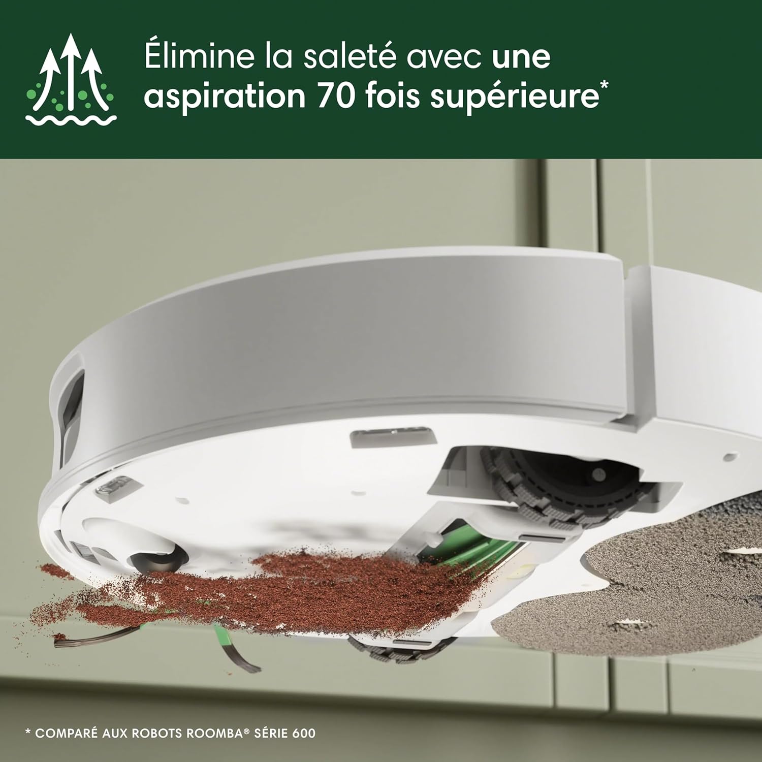 IRobot Roomba Plus 505 Combo Robot + AutoWash - Base Multifonction - Lavage et séchage à l'air Chaud des lingettes - PrecisionVision IA - LiDAR Clearview Pro - 75 Jours d'autovidage - Blanc Blanc 505