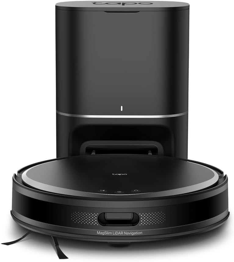 RV20 Max Plus 5300Pa Suction Robot Vacuum Cleaner with Mop, Ultra-Slim Design, Faster Mapping With MagSlim & LiDAR Navigation Robot Vacuum, Auto-Empty Dock, Voice/Remote Control Robotic Vacuums 5300Pa with Auto-Empty Dock