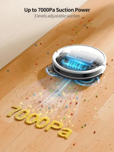 Robot Vacuum Cleaner with Mop, G20 Robotic Vacuums with Mapping, 7000Pa Strong Suction, Carpet Booster, Wi-Fi/APP/Alexa/Remote, Ideal for Pet Hair, Hard Floor and Carpet, 7.6cm Thin