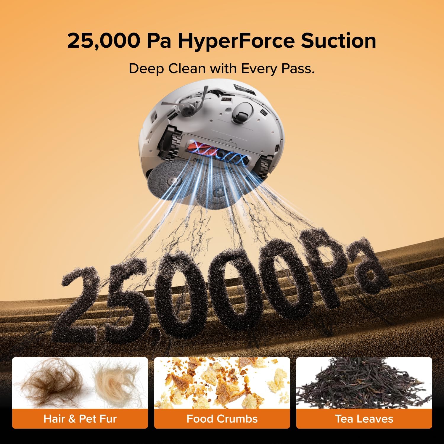 Qrevo Edge 2 Robot Vacuum Cleaner with Mop, 25,000 Pa HyperSuction, Zero-Tangle, 3.14" Ultra-Slim, AI Obstacle Avoidance, FlexiArm Technology, 80°C Hot-Water Mop Washing & Dock Self-Cleaning White