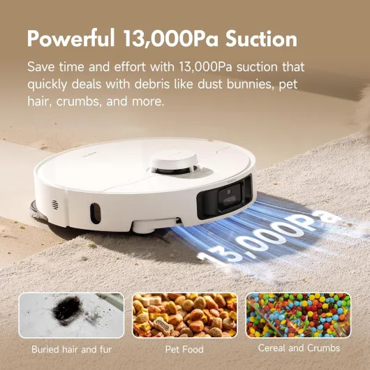 P10 Pro Ultra Robot Vacuum and Mop 13,000Pa Suction, 140°F Hot Water Auto Mop Washing & Drying, Dual Spinning Extenable Mop,10.5mm Lifting for Carpet, 360°Obstacle Avoidance, App Control P10ProUltra