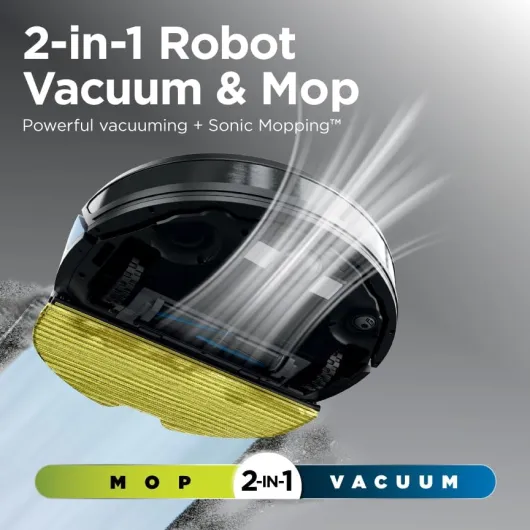 Matrix Plus 2in1 Robot Vacuum & Mop with Sonic Mopping, Matrix Clean, Home Mapping, HEPA Bagless Self Empty Base, CleanEdge, for Pet Hair, WiFi, Black/Brass, AV2620WA